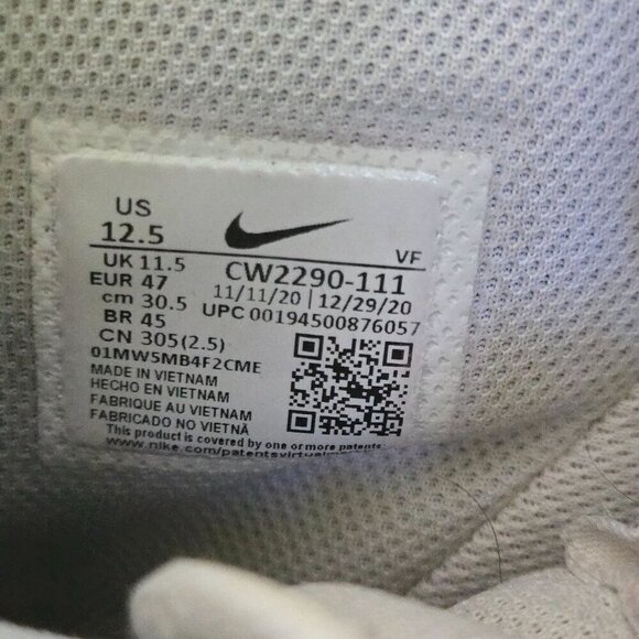 Nike Air Force 1 High-Top Sneakers CW2290-111 2020 White Leather Size 12.5 - Picture 7 of 7